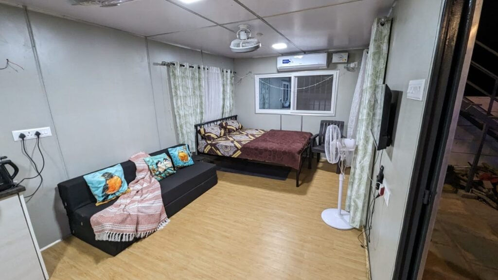 A woodland cabin featuring a splash pool